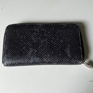 Furla Women's Leather Zip Around Clutch Wallet - navy- Color Vibes